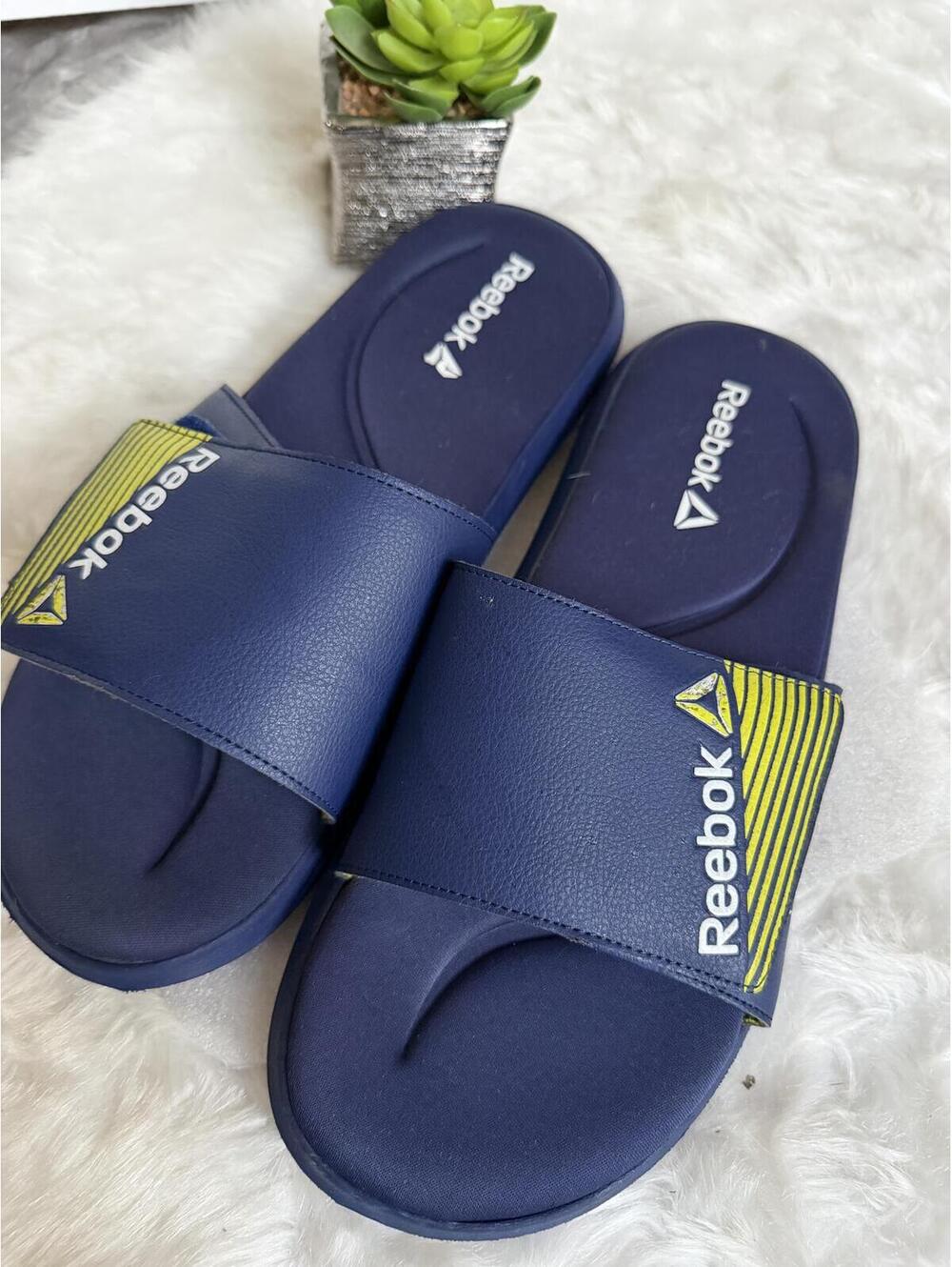 Reebok Navy Blue Slide Sandals Size 12